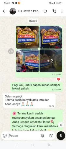 Testimonial Papan Bunga Pernikahan green lake city